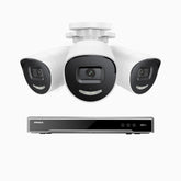 H800X - 4K 8 Channel 3 Cameras PoE Security System, 1/1.8'' BSI Sensor, f/1.6 Aperture (0.003 Lux), Siren & Strobe Alarm,Two-Way Audio, Human & Vehicle Detection, Perimeter Protection, Works with Alexa